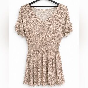 JODIFL Animal Print Top in Brown and Cream